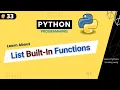List Built-In Functions Built-in Methods on List Python Tutorial For Beginners Part