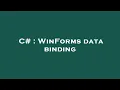 C WinForms data binding
