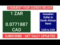 1 CAD to ZAR Canadian dollar to South African rand converter exchange rate