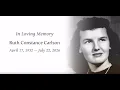 Ruth Carlson Funeral Service