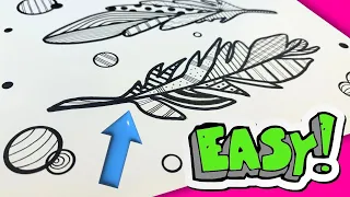Download How to Draw the EASIEST EVER ZENTANGLE Feather with a Loose Watercolor Background MP3