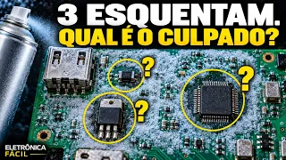 Componentes Esquentam na PLACA - Como Saber o REAL DEFEITO? Eletronica Facil