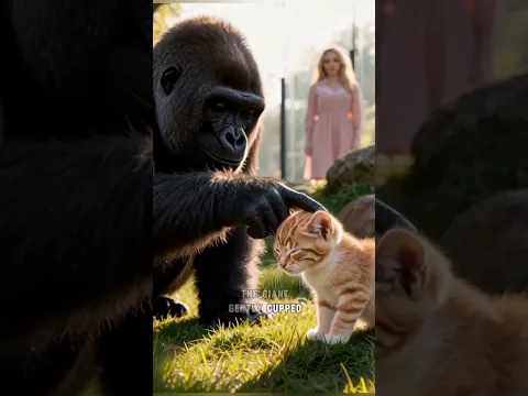 The Gorilla That Saved a Lost Kitten 🦍🐱 #dog #animalstories