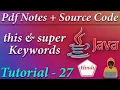 This Super keyword With Example in JAVA JAVA Tutorial in Hindi Death Code