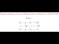 Gauss Elimination in MATLAB