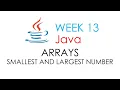 Arrays Smallest and Largest Number Computer Programming 2 Java