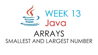 Arrays Smallest and Largest Number Computer Programming 2 Java