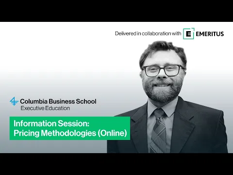 Information session on Columbia Business School’s Pricing Methodologies (Online) program