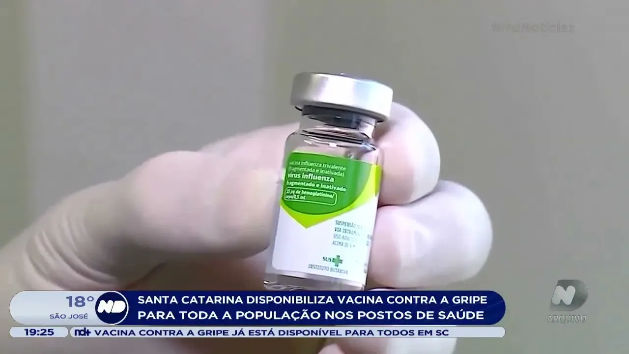 Santa Catarina disponibiliza vacina contra a gripe para toda a população