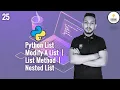 Python Bangla Tutorial 25 Python List Modify a List List Methods Nested List