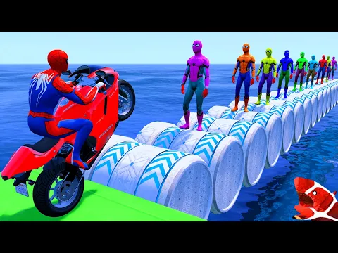 Video Thumbnail: الرجل العنكبوت انقاذ باتمان Spider-Man Rescue batman vs iron man vs venom funny Game GTA 5 superhero