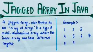 Jagged array in Java Hindi Examples question explained lec-54
