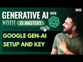 Generative AI with Node js in Hindi Gemini setup with key in Node js