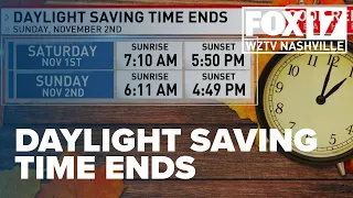 Daylight saving time ends Sunday marking shorter days and earlier sunsets for Tennessee