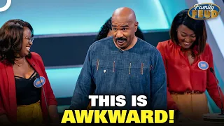 When The Vibe Gets Awkward AS HELL On Live TV... | Family Feud Compilations