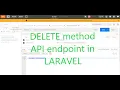 Delete method API endpoint in LARAVEL Restful API LARAVEL