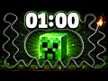 1 Minute Green Pixel Monster Timer Bomb Explosive Countdown Timer with Music Alarm