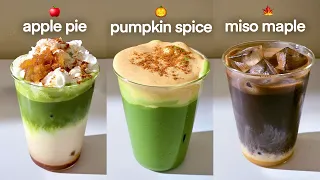 EASY FALL MATCHA & HOJICHA RECIPES 🍎🎃🍁 (hot & iced)