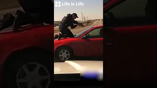 OUCH! that FALL !! (evading police car chase) #police #iowa