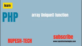 PHP Array Unique Function Tutorial In Hindi