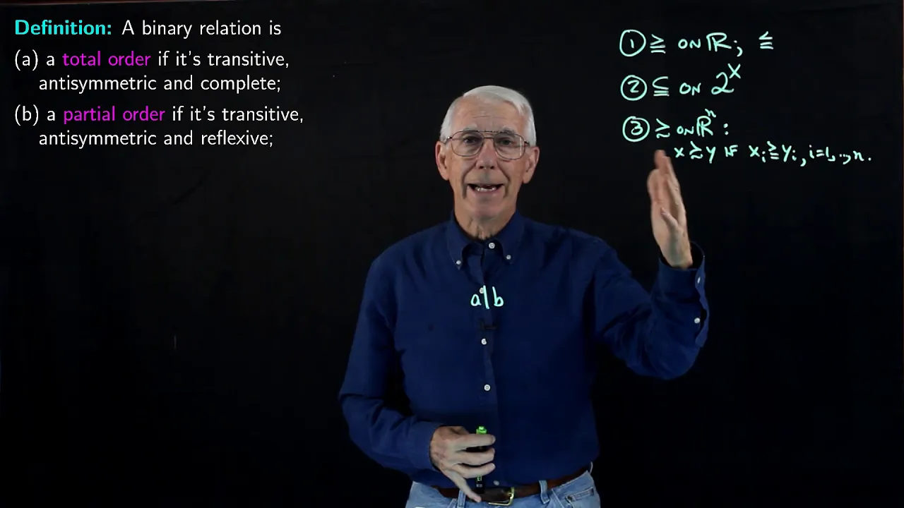 Lecture 42(A): Order Relations, Preferences, and Utility Functions