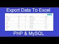 Export MySQL Table Data to Excel with PHP - PHP Project