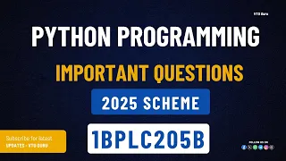 1BPLC205B Python Programming Important Questions 1BPLC105B Important Questions VTU Updates Exam