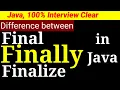 Difference between final finally and finalize in java in Hindi Java Programming Tutorials