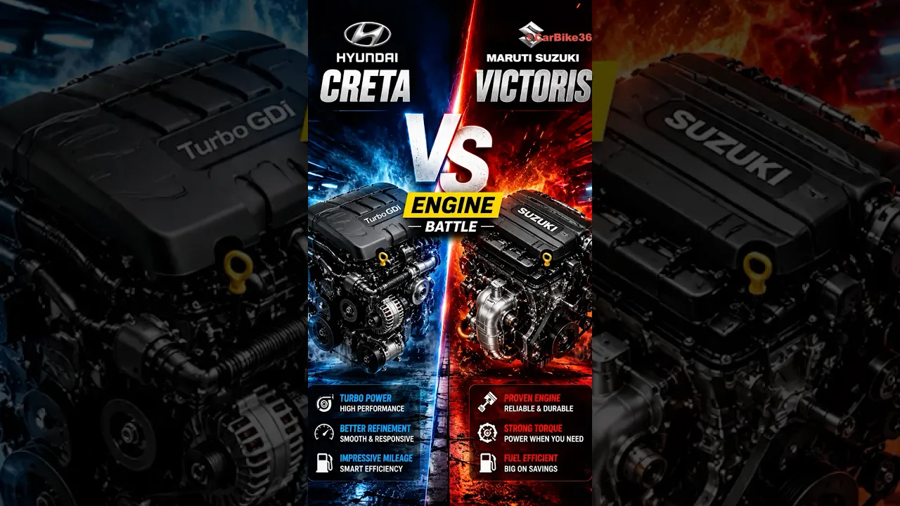 Hyundai Creta vs Maruti Suzuki Victoris Engine Comparison | Which SUV Performs Better?