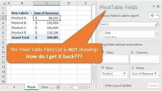 If The Field List Is Missing In Excel Here s How To Get It Back