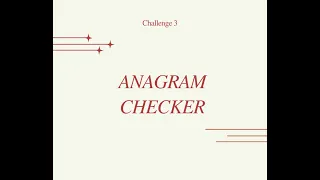 Anagram Checker - Python Logic Building Challenge 3