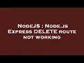 NodeJS Node js Express DELETE route not working