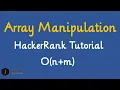 Array Manipulation Hackerrank Solution Difference Array Range Update Query In O 1