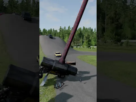 Cars vs Giant Pit Bollards Crash🤐 - BeamNG.drive