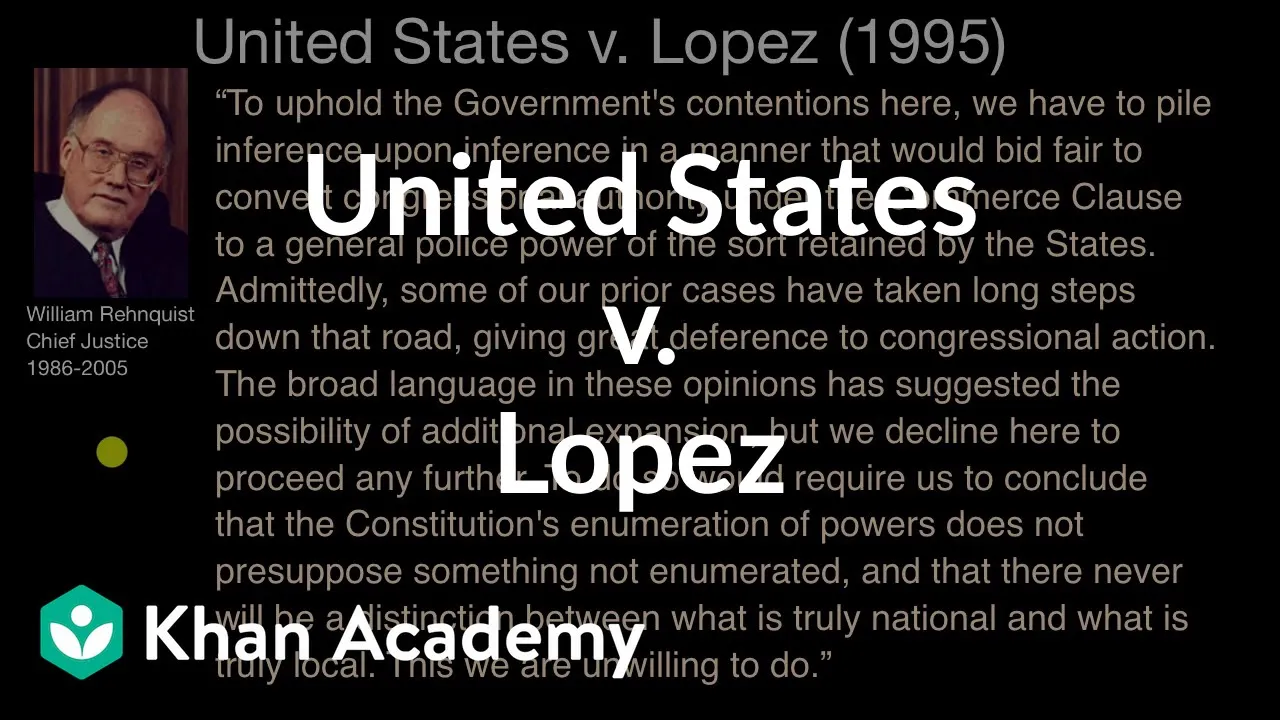 United States v. Lopez | US government and civics | Khan Academy