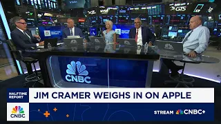 Apple shares turning a corner Jim Cramer joins Halftime Report to weigh in