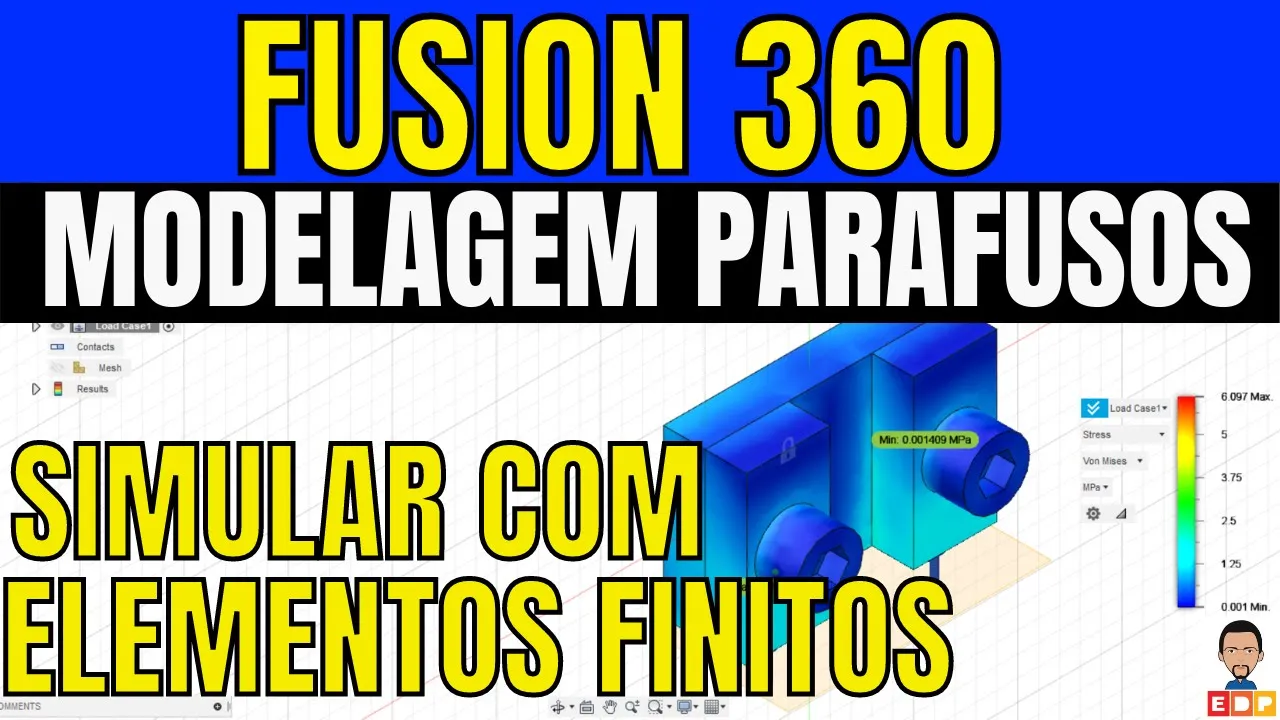 COMO MODELAR UMA JUNTA APARAFUSADA E ANALISAR TENSÕES UTILIZANDO ELEMENTOS FINITOS NO FUSION 360