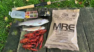 Trout and Crawfish Catch n' Cook with a Military MRE!