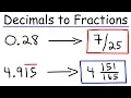 Decimals to Fractions