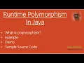 Java Runtime Polymorphism Polymorphism advantages Polymorphism Example easycodeforall