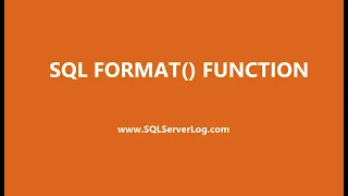SQL FORMAT Function