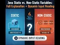 Java Static vs Non-Static Variables Full Explanation Dynamic Input Reading