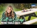 Picnic Table Hacks Built-In Storage