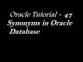 Synonyms in Oracle Database