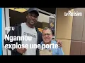 Quand le champion de MMA Francis Ngannou pulverise la porte vitree d un magasin aux Etats-Unis