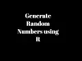 Generate Random Number R Random Sampling