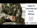 Types of Court Martial in US Military