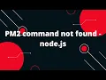 PM2 command not found - node js how to install pm2 in ubuntu 20 04
