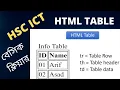 HTML TABLE HSC ICT Chapter 4 HTML Html Bangla tutorial ICT HOME