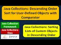 Java Collections Descending Order Sort for User-Defined Objects with Comparator